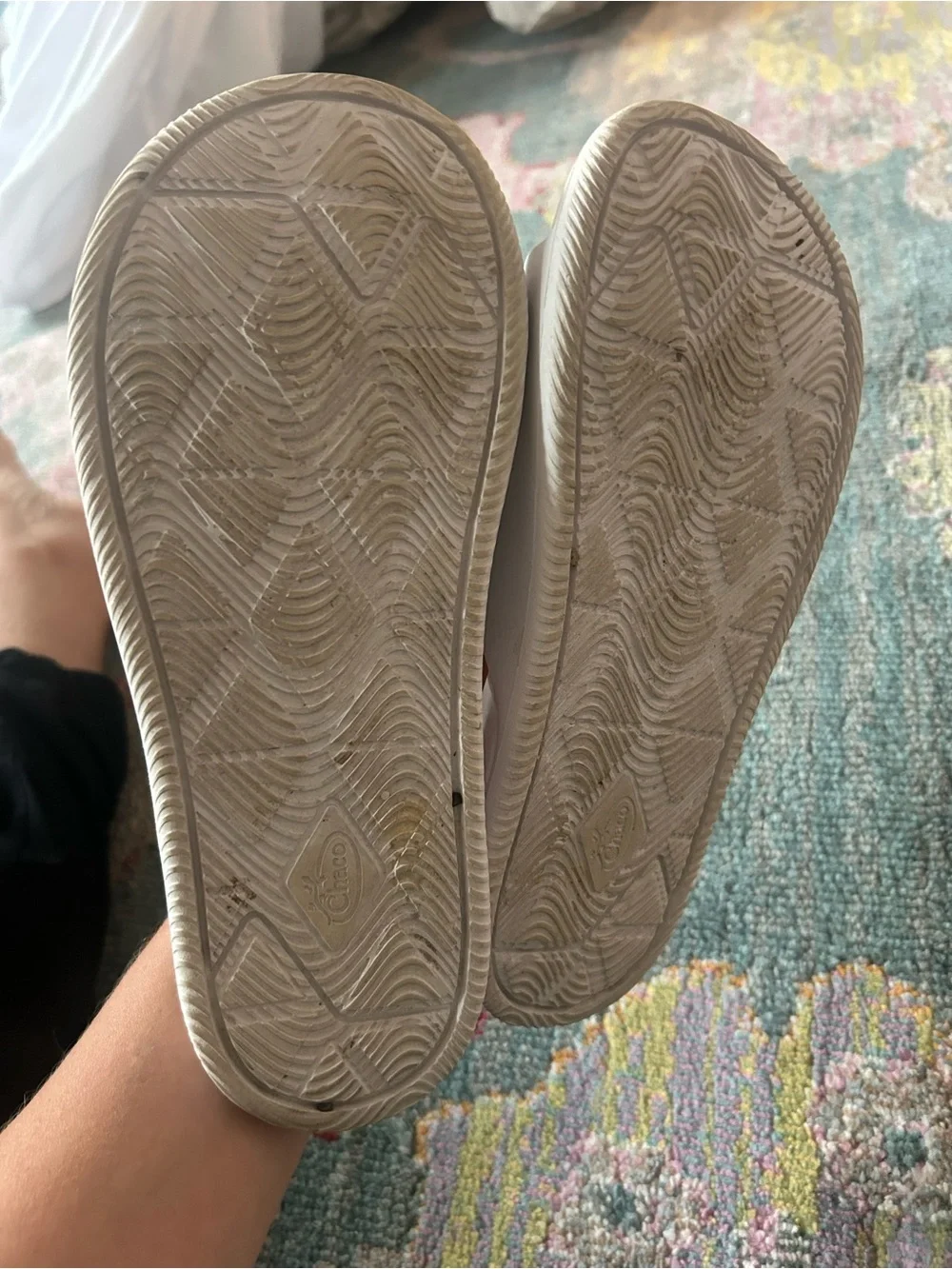 Chaco women’s Cream Slide Sandals with Adjustable Straps